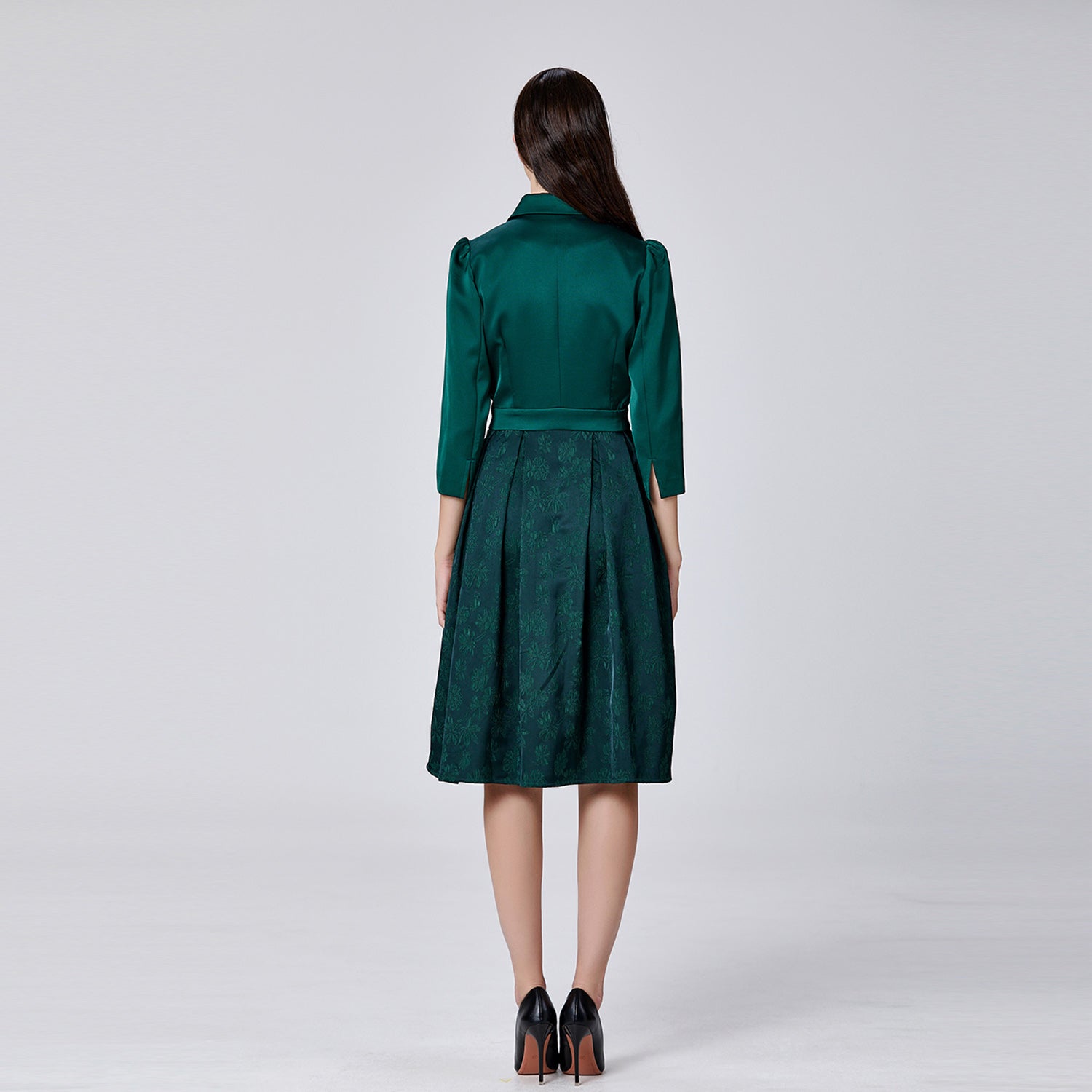 Robe patineuse en brocart bi-matière