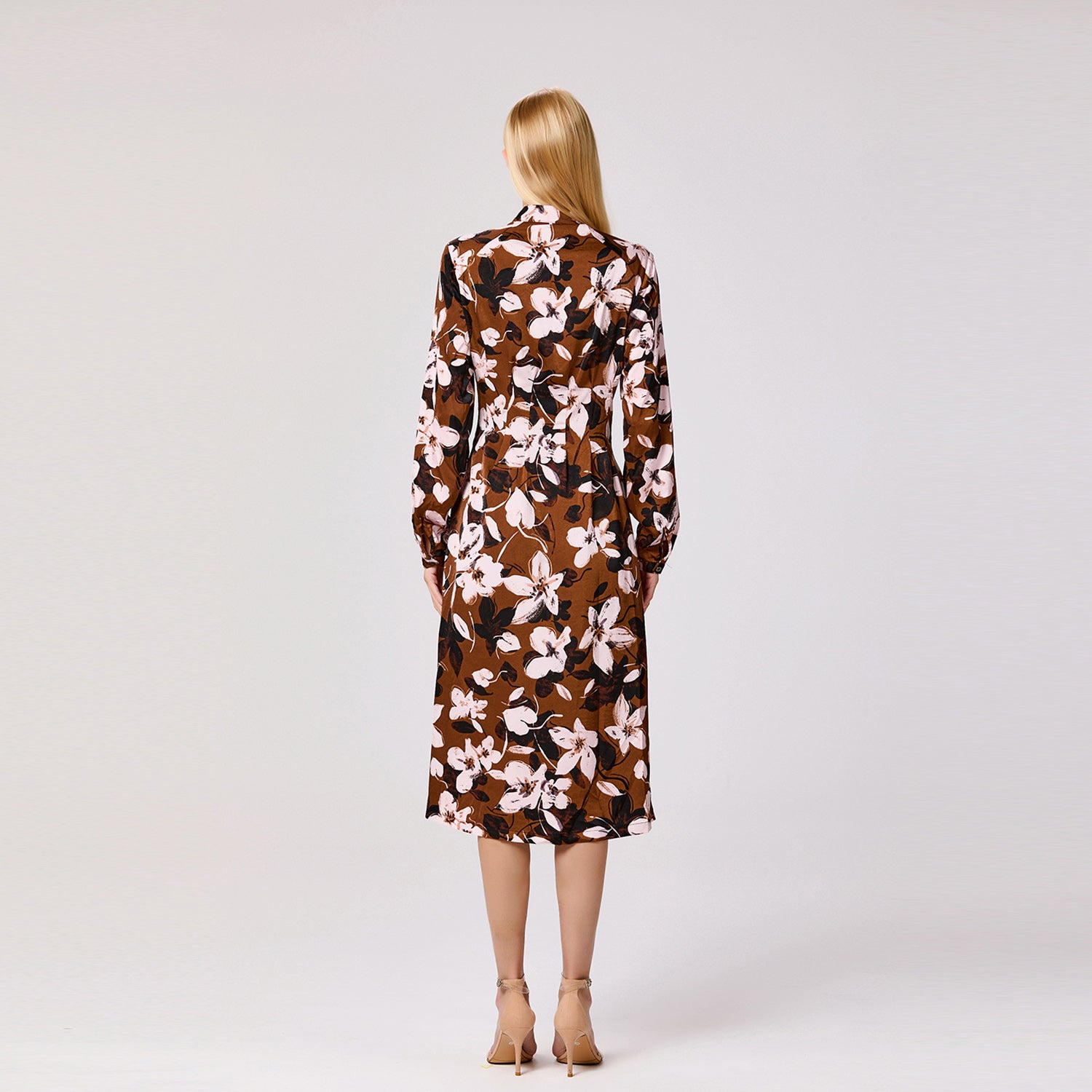 Robe-chemise à imprimé macro fleuri