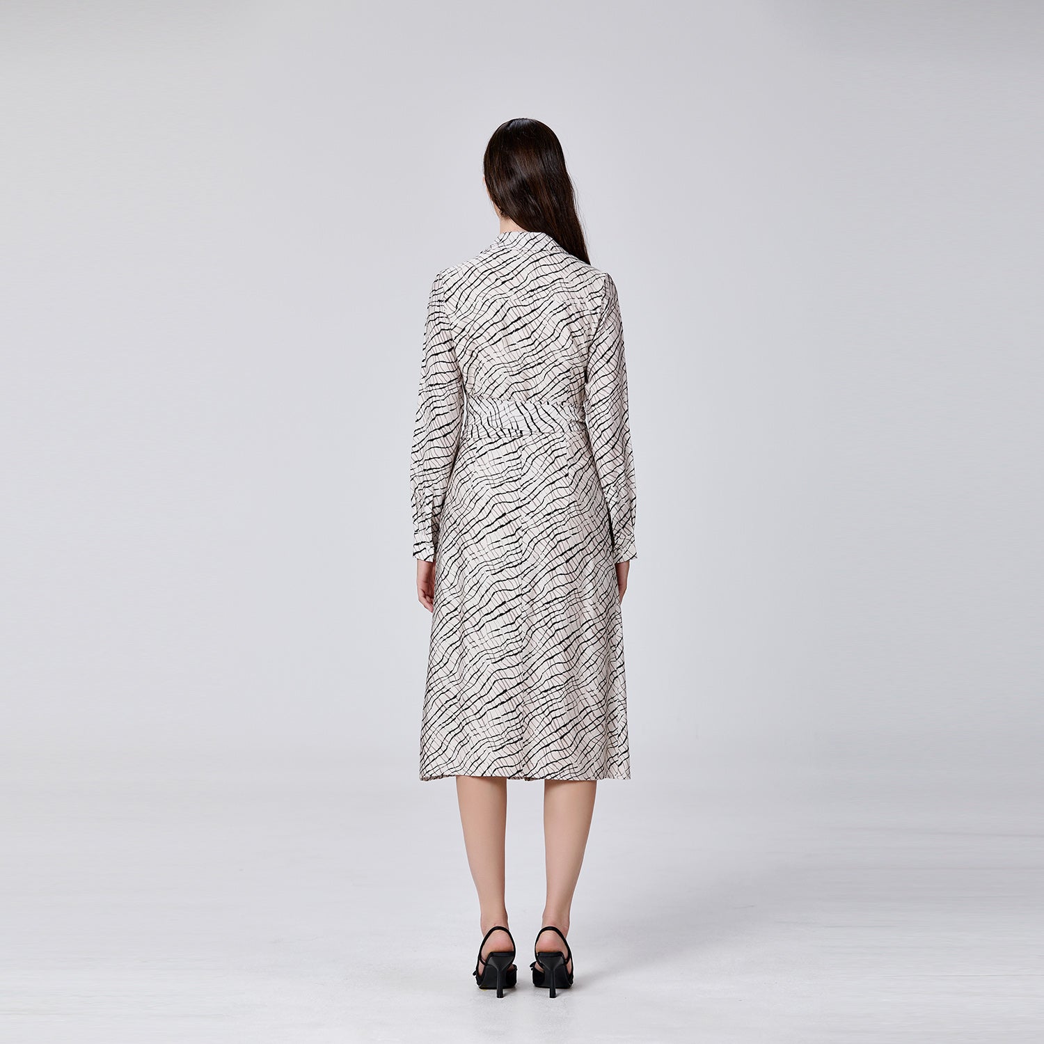 Robe portefeuille imprimée à col italien