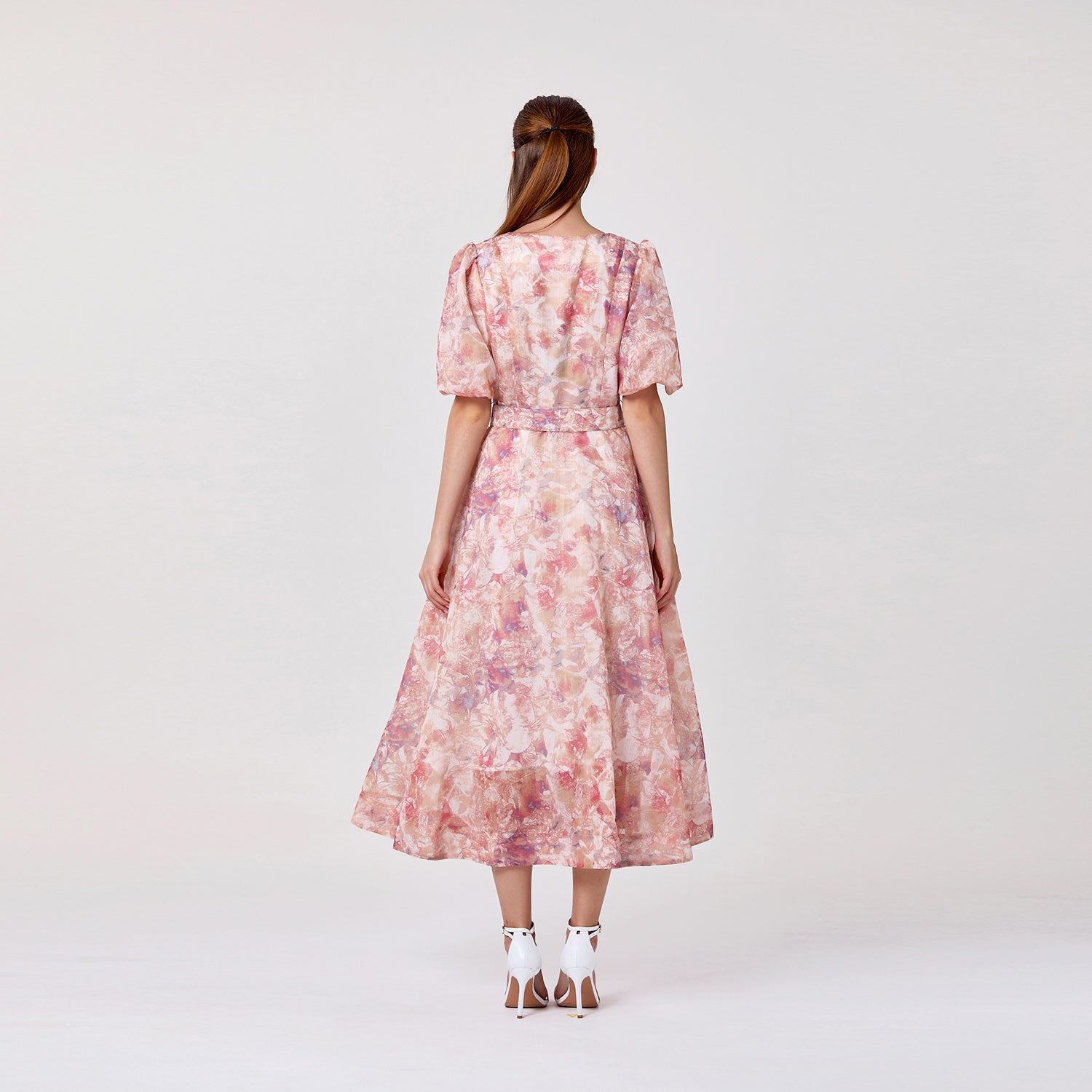 Robe ceinturée en organza