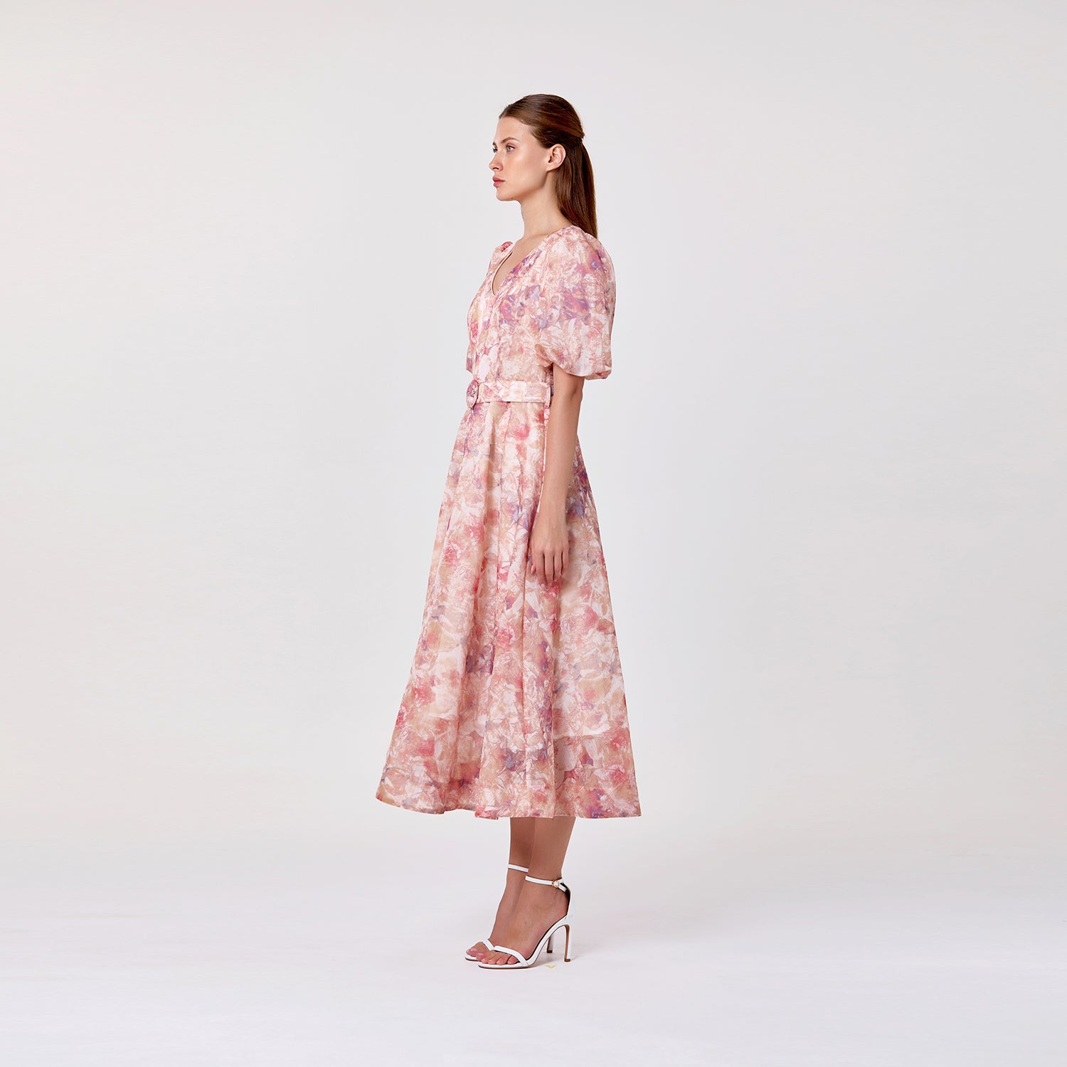 Robe ceinturée en organza