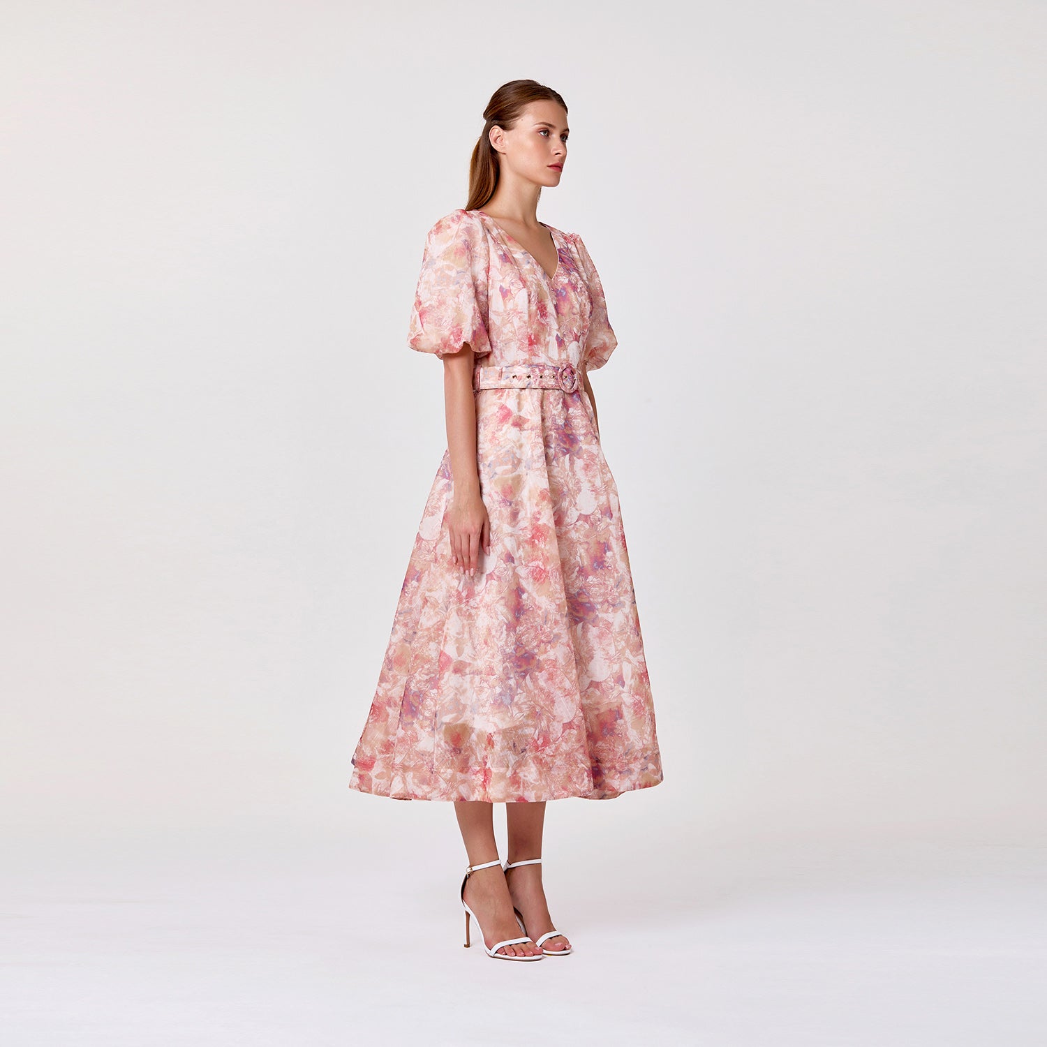 Robe ceinturée en organza