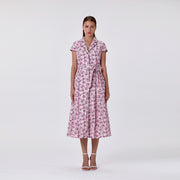 Robe midi en coton boutonnée à motif floral - Smart & Joy