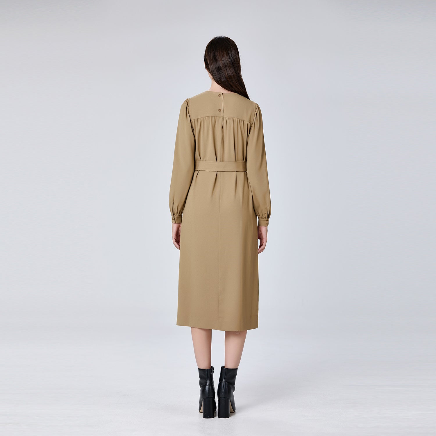 Robe tunique à manches bouffantes