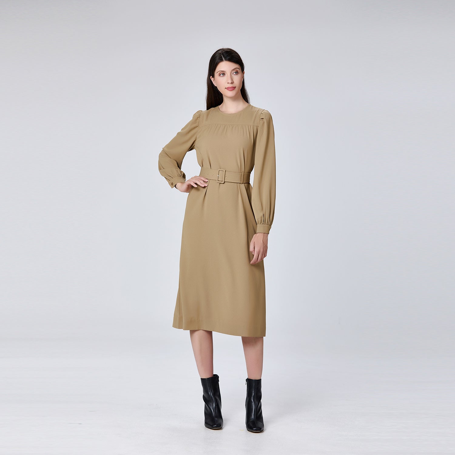 Robe tunique à manches bouffantes