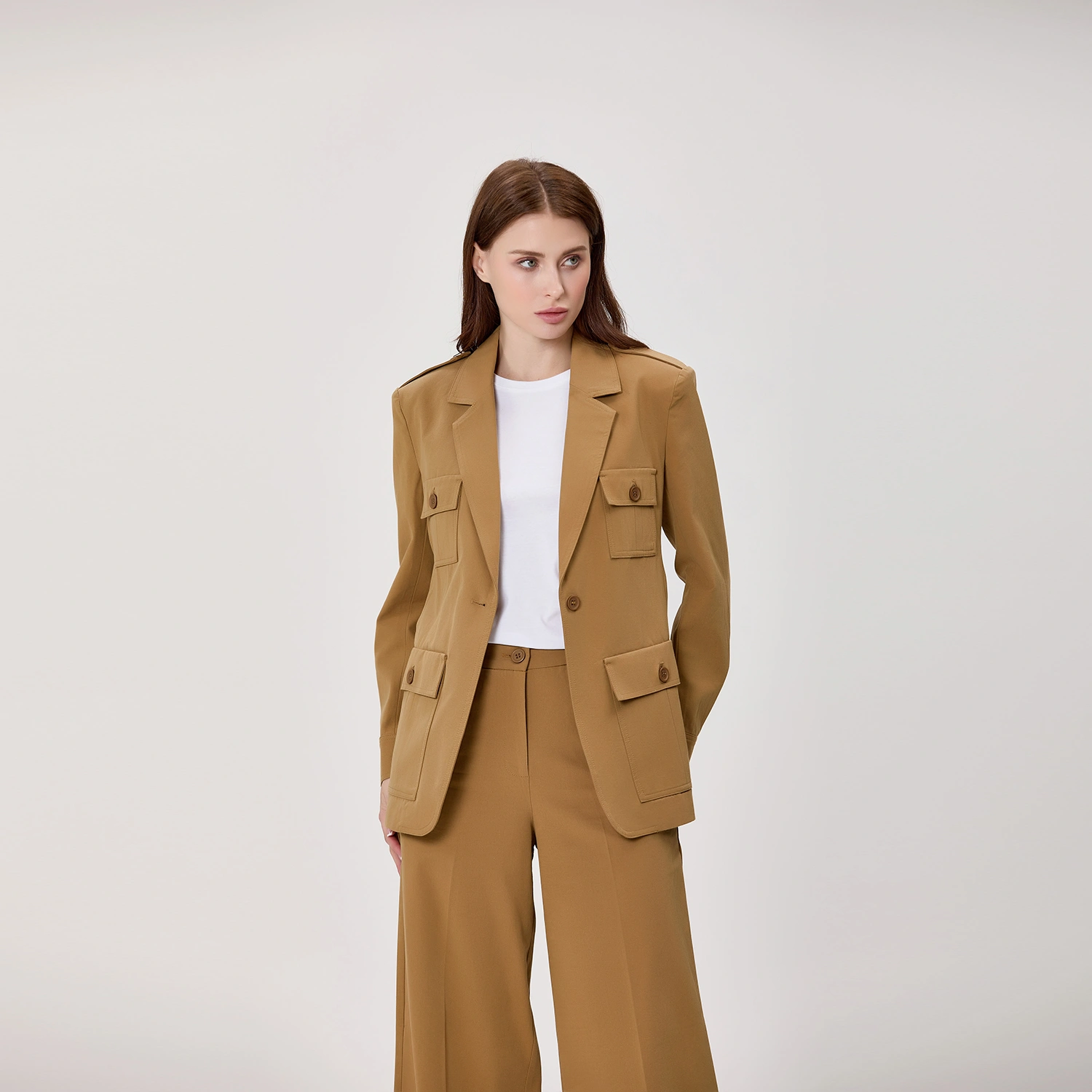 Veste Saharienne à Ceinture et Poches à Rabat