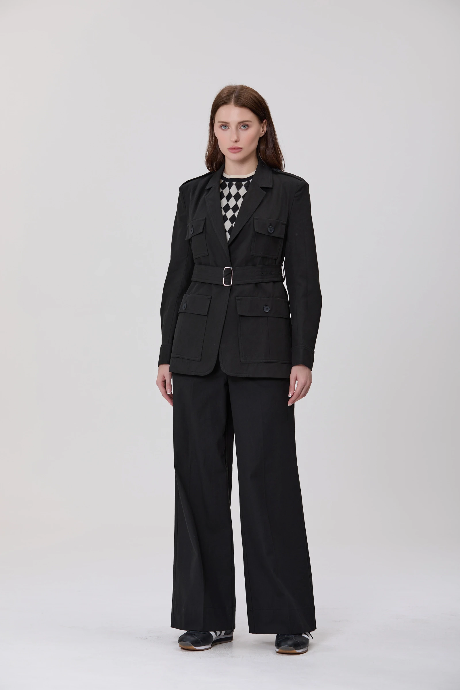 Veste Saharienne à Ceinture et Poches à Rabat