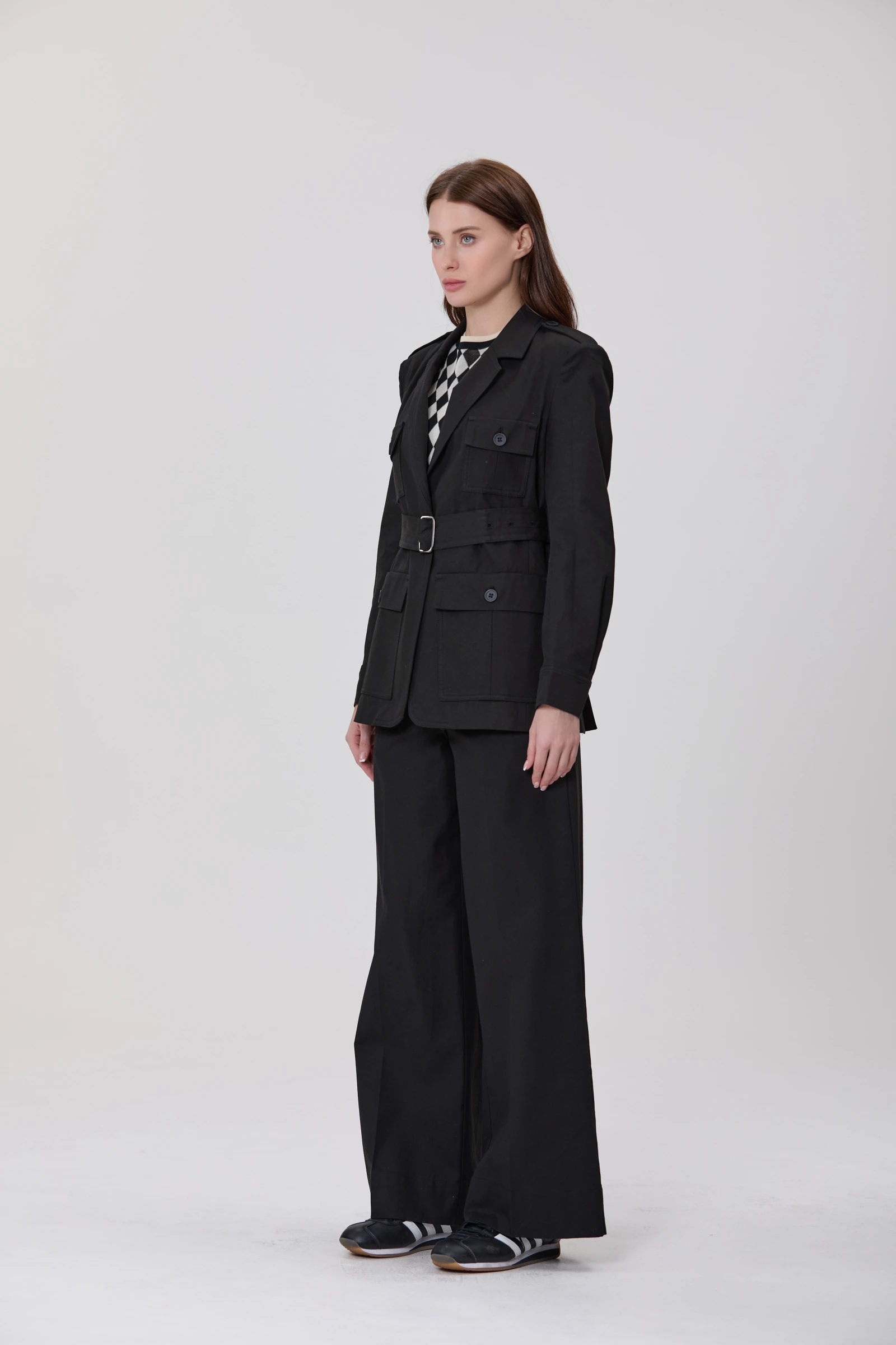 Veste Saharienne à Ceinture et Poches à Rabat