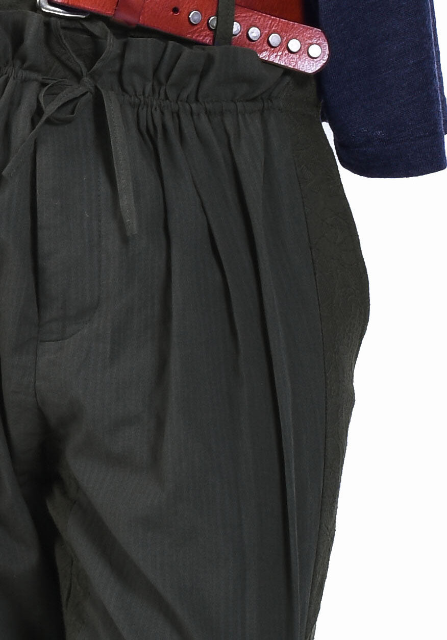 Pantalon en jacquard de coton avec double taille