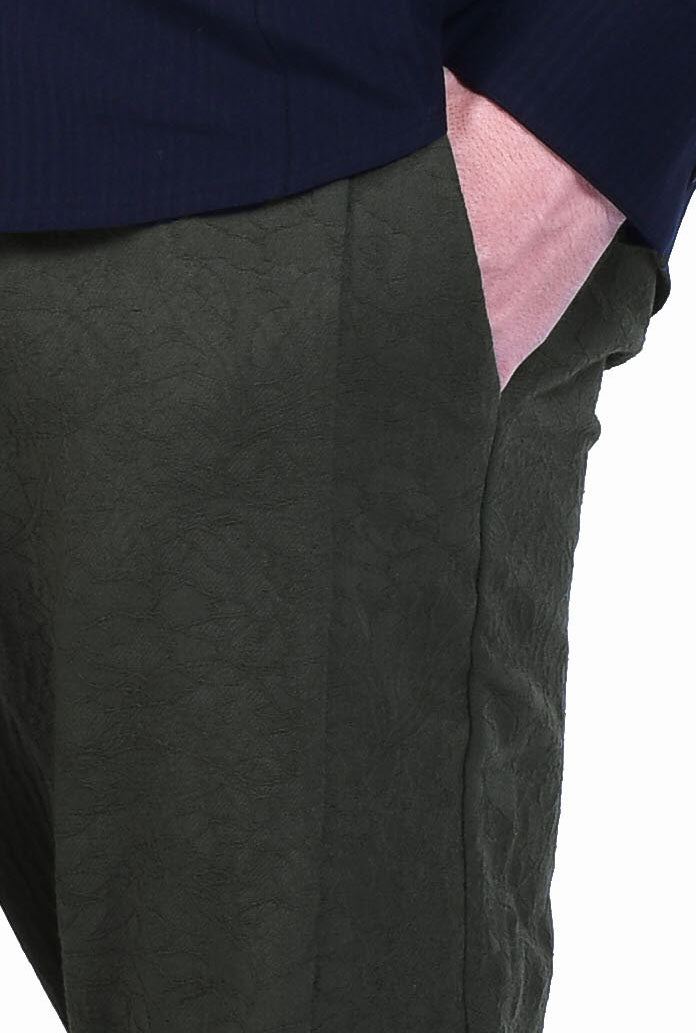 Pantalon fuselé en jacquard de coton