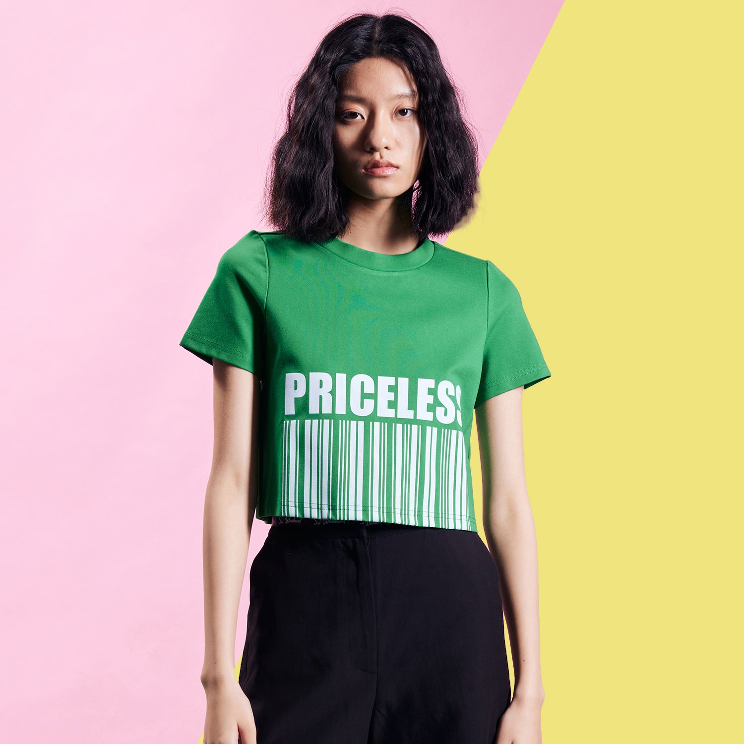 T-shirt court en viscose à imprimé